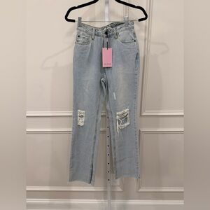 Avec Les Filles Blue Straight Leg Jeans